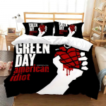 Green Day ' AMERICAN IDIOT Voodipesukomplekt &Uuml;hekohaline Kaksik T&auml;issuuruses Kuninganna Kuningsuuruses Voodikomplekt T&auml;iskasvanu Laps Magamistuba Tekikoti Komplektid Voodilina Komplekt 150X200cm-3pcs