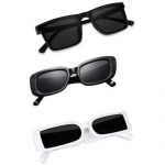 Sheomy Unisex Combo pakkumine 3 tooni prillidega ruudukujulised p&auml;ikeseprillid ristk&uuml;lik retro vintage kitsad naised::Mehed , JK-GQJE-RG3M