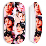 Souris sans fil - BTS - Dessin Fan Art - Cl&eacute; USB wifi incluse - Design unique - Couleur blanche