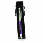 Pierres et Min&eacute;raux. Stylo min&eacute;raux Quartz rutile vert du Br&eacute;sil. Couleur violet.