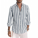 JKASHDK Naiste Mood Vabaaja Kevad S&uuml;gis Triibuline Tr&uuml;kk Pikkade Varrukatega POLO Kaelusega Pluusid ja S&auml;rgid XXXXXL helesinine v&auml;rv