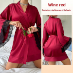 Seksikas &ouml;&ouml;s&auml;rk hommikumantel seksikas pidžaama naiste pikkade varrukatega naiste satiinist koduriietus L valge