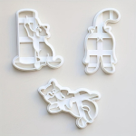 3 tk Cartoon Cat reljeefvormid, meisterdatud k&auml;sit&ouml;&ouml; stantsimist&ouml;&ouml;riistad, plastmaterjal, voolu pole vaja, k&auml;sitsi valmistatud kunstitarbed. 3pcs