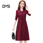 Naistekleit v&otilde;lts kaheosaline pidulik, elegantne stiilis paelpael Pluss suuruses pikkade varrukatega t&ouml;&ouml;lk&auml;imise kleit A-kujuline kontori Midi kleit 2XL