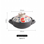 K&otilde;rge temperatuurikindel k&auml;sitsi maalitud Jaapani hautamispott - Keraamiline kastrul kaanega