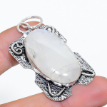 Rainbow Moonstone Handmade 925 Sterling Silver Jewelry Pendant 2.09 v5g13