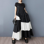 Varrukateta &otilde;lapaeltega pluss-suuruses vintage-stiilis uued naiste vabaaja pikad kevad-suvised kleidid valge