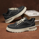 Meeste kingad Uued meeste tossud S&uuml;gis Paksude taldadega Mood Luksus Nahast Vabaaja T&ouml;&ouml;riided Tossud Mootorrattakingad 39 must