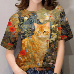 Naiste T-s&auml;rk Mood Armas Kassi Prindiga Tees Suvi Uus L&uuml;hikeste Varrukatega Topid Vabaaja Pulloverid Naiste R&otilde;ivad T&auml;navamood Pluusid 6XL