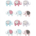 Stickers 3D en papier - &Eacute;l&eacute;phants - 12 pcs