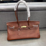Uus nahast naiste Baotou kiht lehmanahast TC nahk 42cm horisontaalne madal versioon sisemine v&auml;rv 41x19x20cm pruun