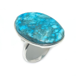 Tibetan Turquoise Handmade 925 Sterling Silver Jewelry Ring Size 8 t4k25