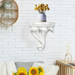 Seinale paigaldatav dekoratiivriiul Dekoratiivne ujuv retro stiilis kaunistus Kunstiline ornamentide v&auml;ljapanek White Small