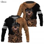 Animal Rottweiler Meeste Naiste Hoodie 3D Print Pullover Meeste Pusa S&uuml;gisene Unisex Jope T&auml;navar&otilde;ivad dressid Meeste Riided M