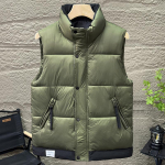 Moodne soe vest meestele Paksud varrukateta jakid T&otilde;mblukuga Suurused Talvine vest 2XL must