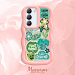 V&auml;rvitud muster Big Wave Edge pehme silikoon materjal Macaron telefoni &uuml;mbris p&otilde;rutuskindel kaitsev kummist korpus OnePlus Vivo Motorola Moto jaoks Vivo Y15A roosa