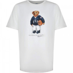 Polo Ralph Lauren Kirjamustriga Tr&uuml;kitud &Uuml;mara Kaelusega L&uuml;hikeste Varrukatega T-s&auml;rk Meestele T-s&auml;rk Valge 710778636-006 XL