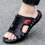 Meeste sandaalid, suvised sussid, nahast n&auml;oga laiskjalatsid Trendikad hingavad rannajalatsid 39