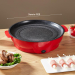 Multifunktsionaalne Kaasaskantav Elektri Grill: Majapidamisgrillpann ja ahi Diameter 30cm punane