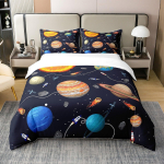 Kosmose Voodipesu Komplekt, Laste P&auml;ikeses&uuml;steemi Tekikott Universumi Planeedid Tekikott Astronoomia Linnutee Voodipesu Komplekt 140x200cm