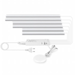 6 tk H&auml;mardatav LED-prožektor puitliistudest seinapaneelile paralleelselt puutetundliku l&uuml;litiga seinakaunistuseks (2*30cm +2*40cm+2*50cm) soe valge v&auml;rv