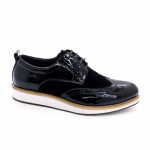 Moodsad Meeste Briti Stiilis Klassikalised &Auml;ri-Vabaaja Kingad Lakknahast Suede Tiibtipuga Brogue Oxfords Mustad Madalad Moodsad Jalatsid US 7 must
