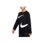 Nike Swoosh Mugav Soonikuga Pehme Pikkade Varrukate Dressipluus Laste dressipluus Must Valge DV8119-010 M