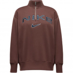 Nike Sportswear Phoenix Fliis &Uuml;lem&otilde;&otilde;duline Logo T&auml;ht Krae Mugav Langenud &Otilde;lg Jakk Naiste jakid Punane Pruun FV7680218 M