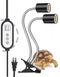 Roomajate UV-p&auml;evituslamp kilpkonnadele ja timeriga reguleeritav p&ouml;&ouml;rlev 40 cm kahepealine lamp, Valgus, Kahepaiksed, Funktsioon, Heledus, 360-kraadine must