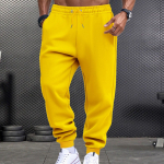 Four Seasons Thin Hair Circle Meeste klassikalised spordi- ja vabaaja s&ouml;rkimistrennid Fitness dressip&uuml;ksid XXXL kollane