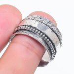 Natural Meditation Spinner Gemstone 925 Sterling Silver Jewelry Ring Size 9 c7v50