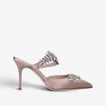 Satiinist Lurum Kingad S&auml;ra Kristallidega Kingad Ankelrihmadega Slip-On Terava Ninaga Stiletto Rhinestone Sandaalid Naistele K&otilde;rge Kontsaga Kingad 38