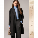 Women's Elegant Mid-Length Wool Blend Coat 2XL