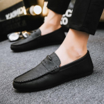 Meeste Vabaajajalatsid Lamedad Mokassiinid Mustad Nahast Kingad Meeste Pehmed Mokassiinid &Uuml;mara Ninaga Moodsad &Auml;rikasutuslikud Kingad Suurus 45 Zapatos 39 must