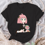 Armas Naljakas Anya Forgeri Graafiline Tr&uuml;kiga T-s&auml;rk Naiste Mood Vabaaja Anime Harajuku L&uuml;hikeste Varrukatega T-s&auml;rgid 4XL