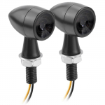 Yuumo+ Mootorratta suunatuli, LED, Mini, V&auml;ike, Kuulipilduja t&uuml;&uuml;pi, K&otilde;rge heledus, Universaalne, M8, Merevaikkollane, Suitsuklaas, Komplekt 2 tk set of 2