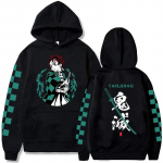 Demon Slayer Jaapani Anime Suures suuruses kapuuts Tanjiro Kamado Meeste Naiste dressipluusid Y2k Harajuku Unisex vabaaja Pullover R&otilde;ivad Topid XS