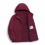 Naiste kapuutsiga fliisvoodriga puuvillajakk: Soe, lahtise l&otilde;ikega, l&uuml;hike stiil s&uuml;giseks ja talveks, saadaval pluss suuruses. 5XL veinipunane v&auml;rv