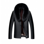 Meeste karusnahast l&uuml;hike stiil Liibuv lambanahk ehtsast karusnahast k&otilde;ik-&uuml;hes pesukarusnahast krae Meeste trendikas meeste nahktagi S must