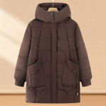 Suured suurused 4XL-8XL Keskealiste naiste talvised pikad mantlid kapuutsiga, elegantsed, paksud, soojad, &uuml;lem&otilde;&otilde;dulised parkad, naiste jakid 6XL pruun