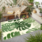 Flanell Monstera Leht Roheline Suur Ala-vaip Elutuba Diivani Vaip Magamistuba Voodi&auml;&auml;rne Vaip Libisemisvastane Pehme Ja Mugav Kodu 80*120cm