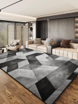 Must Hall Geomeetriline Disain Elutoa Vaip Kaunistus Kodu Diivan Lounge Libisemiskindel Suur Vaip Magamistuba Pehme P&otilde;randamatt Pestav 140*200cm gray