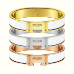 Klassikaline H-t&auml;hega k&auml;ev&otilde;ru, Erinevad v&auml;rvid emailitud k&auml;ev&otilde;ru, 18k k&auml;ev&otilde;ru 2025 Inner diameter 17CM gold beige