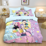 3 tk K-Pop Deemonik&uuml;ttide Prindiga Kiibivaba Voodipesukomplekt Pehme &Uuml;hiselamu Magamistuba Mitmed Suurused Masinpestav 135x200cm-EU-Single&set