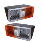 Farmtrac traktori suunatuled &ndash; k&uuml;lgmised lambid 12V pirnidega | &Uuml;hildub New Hollandi, Swaraji ja Farmtraci traktoritega (2-pakk) puhas/merevaigukollane