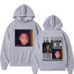 R&auml;ppar Lil Durki uus album Kahepoolse tr&uuml;kiga dressipluusid Meeste Hip Hop Vintage Pikkade varrukatega dressipluus Mehelik &Uuml;le suuruse dressipluus Streetwear 2XL black
