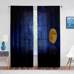 &Ouml;ine taevas t&auml;iskuu ja udused pilved mere ookeani t&uuml;llkardinad elutuppa magamistuppa &otilde;huline voil k&ouml;&ouml;giakna kardin 1 PCS W100XH250cm&Grommet Top