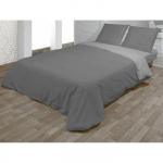 Parure de lit 2 pi&egrave;ces - Hosteline - Gris - Multicolore - Uni - 32x24x4,5 cm - Pour lit de 90 cm - L&eacute;ger 0.48 kg puhas