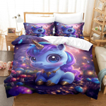 Multikas Voodipesukomplekt &Uuml;kssarvik Vikerkaar 3D-prindiga Tekikottide Komplekt Pehme Nahas&otilde;bralik &Uuml;hekohaline Kahekohaline King Size Lastele S&uuml;nnip&auml;evakingitus Eu Single 135x200cm