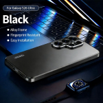 Luksuslik metallist magnetiline &uuml;mbris Samsung Galaxy S26 S25 S24 S23 S22 S21 Ultra Plus jaoks, t&auml;ielik objektiivikaitse, alumiiniumisulamist telefoni kate For Samsung S26 Ultra must